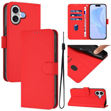 Load image into Gallery viewer, Skin Feel Solid Color Leather Phone Case with Lanyard, For iPhone 17 Pro, For iPhone 17