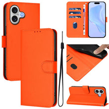 Load image into Gallery viewer, Skin Feel Solid Color Leather Phone Case with Lanyard, For iPhone 17 Pro, For iPhone 17