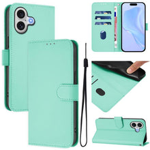 Load image into Gallery viewer, Skin Feel Solid Color Leather Phone Case with Lanyard, For iPhone 17 Pro, For iPhone 17