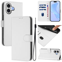 Load image into Gallery viewer, Skin Feel Solid Color Leather Phone Case with Lanyard, For iPhone 17 Pro, For iPhone 17