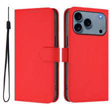 Load image into Gallery viewer, Skin Feel Solid Color Leather Phone Case with Lanyard, For iPhone 17e / 16e, For iPhone 17 Pro Max