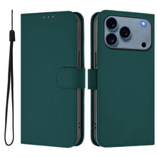 Load image into Gallery viewer, Skin Feel Solid Color Leather Phone Case with Lanyard, For iPhone 17e / 16e, For iPhone 17 Pro Max