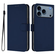Load image into Gallery viewer, Skin Feel Solid Color Leather Phone Case with Lanyard, For iPhone 17e / 16e, For iPhone 17 Pro Max