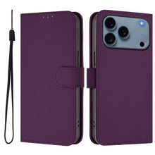 Load image into Gallery viewer, Skin Feel Solid Color Leather Phone Case with Lanyard, For iPhone 17e / 16e, For iPhone 17 Pro Max