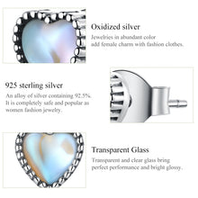 Load image into Gallery viewer, S925 Sterling Silver Simple Heart of Glass Earrings