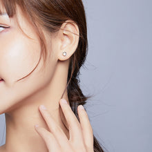 Load image into Gallery viewer, S925 Sterling Silver Simple Heart of Glass Earrings