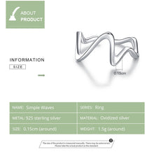 Load image into Gallery viewer, S925 Sterling Silver Simple Wave Curve Women Ring