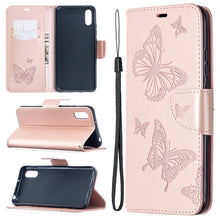 Load image into Gallery viewer, Two Butterflies Embossing Pattern Horizontal Flip Leather Case with Holder &amp; Card Slot &amp; Wallet &amp; Lanyard, For Xiaomi Redmi 9A, For Xiaomi Redmi 9C