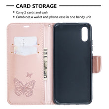 Load image into Gallery viewer, Two Butterflies Embossing Pattern Horizontal Flip Leather Case with Holder &amp; Card Slot &amp; Wallet &amp; Lanyard, For Xiaomi Redmi 9A, For Xiaomi Redmi 9C