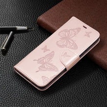 Load image into Gallery viewer, Two Butterflies Embossing Pattern Horizontal Flip Leather Case with Holder &amp; Card Slot &amp; Wallet &amp; Lanyard, For Xiaomi Redmi 9A, For Xiaomi Redmi 9C