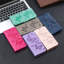 Load image into Gallery viewer, Two Butterflies Embossing Pattern Horizontal Flip Leather Case with Holder &amp; Card Slot &amp; Wallet &amp; Lanyard, For Xiaomi Redmi 9A, For Xiaomi Redmi 9C
