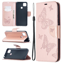 Load image into Gallery viewer, Two Butterflies Embossing Pattern Horizontal Flip Leather Case with Holder &amp; Card Slot &amp; Wallet &amp; Lanyard, For Xiaomi Redmi 9A, For Xiaomi Redmi 9C