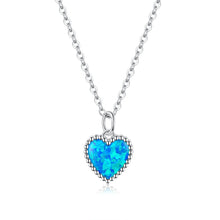 Load image into Gallery viewer, S925 Sterling Silver Deep Blue Heart Women Nacklace Jewelry