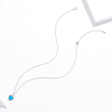 Load image into Gallery viewer, S925 Sterling Silver Deep Blue Heart Women Nacklace Jewelry