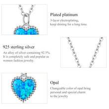 Load image into Gallery viewer, S925 Sterling Silver Deep Blue Heart Women Nacklace Jewelry