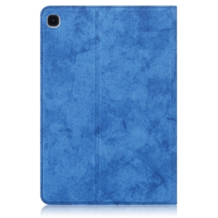 For Samsung Galaxy Tab S6 Lite P610/P615 Marble Cloth Texture TPU Horizontal Flip Leather Case with Holder & Card Slot & Pen Slot