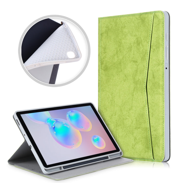 For Samsung Galaxy Tab S6 Lite P610/P615 Marble Cloth Texture TPU Horizontal Flip Leather Case with Holder & Card Slot & Pen Slot