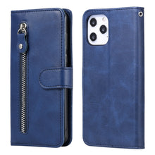 Load image into Gallery viewer, Fashion Calf Texture Zipper Horizontal Flip Leather Case with Stand &amp; Card Slots &amp; Wallet Function, For iPhone 12 Pro / 12, For iPhone 12 Pro Max, For Xiaomi Redmi 9C, For Xiaomi Redmi 9A, For Samsung Galaxy Note20 Ultra, For Samsung Galaxy Note20     ...