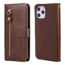 Load image into Gallery viewer, Fashion Calf Texture Zipper Horizontal Flip Leather Case with Stand &amp; Card Slots &amp; Wallet Function, For iPhone 12 Pro / 12, For iPhone 12 Pro Max, For Xiaomi Redmi 9C, For Xiaomi Redmi 9A, For Samsung Galaxy Note20 Ultra, For Samsung Galaxy Note20     ...