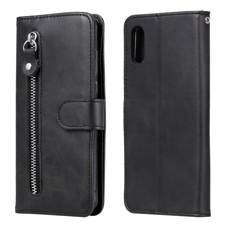 Fashion Calf Texture Zipper Horizontal Flip Leather Case with Stand & Card Slots & Wallet Function