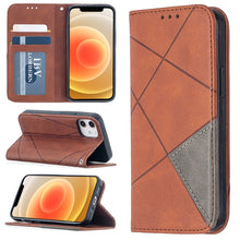 Load image into Gallery viewer, Rhombus Texture Horizontal Flip Magnetic Leather Case with Holder &amp; Card Slots, For Xiaomi Redmi 9A, For Xiaomi Redmi 9C, For iPhone 12 mini, For iPhone 12 / 12 Pro, For iPhone 12 Pro Max
