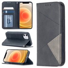 Load image into Gallery viewer, Rhombus Texture Horizontal Flip Magnetic Leather Case with Holder &amp; Card Slots, For Xiaomi Redmi 9A, For Xiaomi Redmi 9C, For iPhone 12 mini, For iPhone 12 / 12 Pro, For iPhone 12 Pro Max