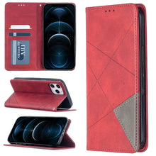 Load image into Gallery viewer, Rhombus Texture Horizontal Flip Magnetic Leather Case with Holder &amp; Card Slots, For Xiaomi Redmi 9A, For Xiaomi Redmi 9C, For iPhone 12 mini, For iPhone 12 / 12 Pro, For iPhone 12 Pro Max