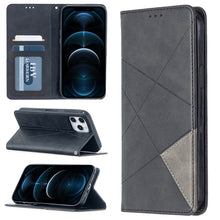 Load image into Gallery viewer, Rhombus Texture Horizontal Flip Magnetic Leather Case with Holder &amp; Card Slots, For Xiaomi Redmi 9A, For Xiaomi Redmi 9C, For iPhone 12 mini, For iPhone 12 / 12 Pro, For iPhone 12 Pro Max