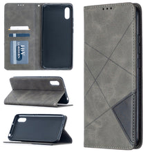 Load image into Gallery viewer, Rhombus Texture Horizontal Flip Magnetic Leather Case with Holder &amp; Card Slots, For Xiaomi Redmi 9A, For Xiaomi Redmi 9C, For iPhone 12 mini, For iPhone 12 / 12 Pro, For iPhone 12 Pro Max