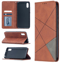 Load image into Gallery viewer, Rhombus Texture Horizontal Flip Magnetic Leather Case with Holder &amp; Card Slots, For Xiaomi Redmi 9A, For Xiaomi Redmi 9C, For iPhone 12 mini, For iPhone 12 / 12 Pro, For iPhone 12 Pro Max