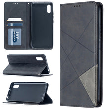 Load image into Gallery viewer, Rhombus Texture Horizontal Flip Magnetic Leather Case with Holder &amp; Card Slots, For Xiaomi Redmi 9A, For Xiaomi Redmi 9C, For iPhone 12 mini, For iPhone 12 / 12 Pro, For iPhone 12 Pro Max