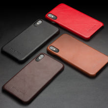 Load image into Gallery viewer, For iPhone X / XS QIALINO Shockproof Cowhide Leather Protective Case