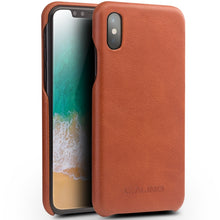 Load image into Gallery viewer, For iPhone X / XS QIALINO Shockproof Cowhide Leather Protective Case