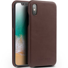 Load image into Gallery viewer, For iPhone X / XS QIALINO Shockproof Cowhide Leather Protective Case