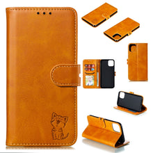 Load image into Gallery viewer, Embossed Happy Cat Pattern Horizontal Flip Leather Case with Holder &amp; Card Slots &amp; Wallet &amp; Photo Frame