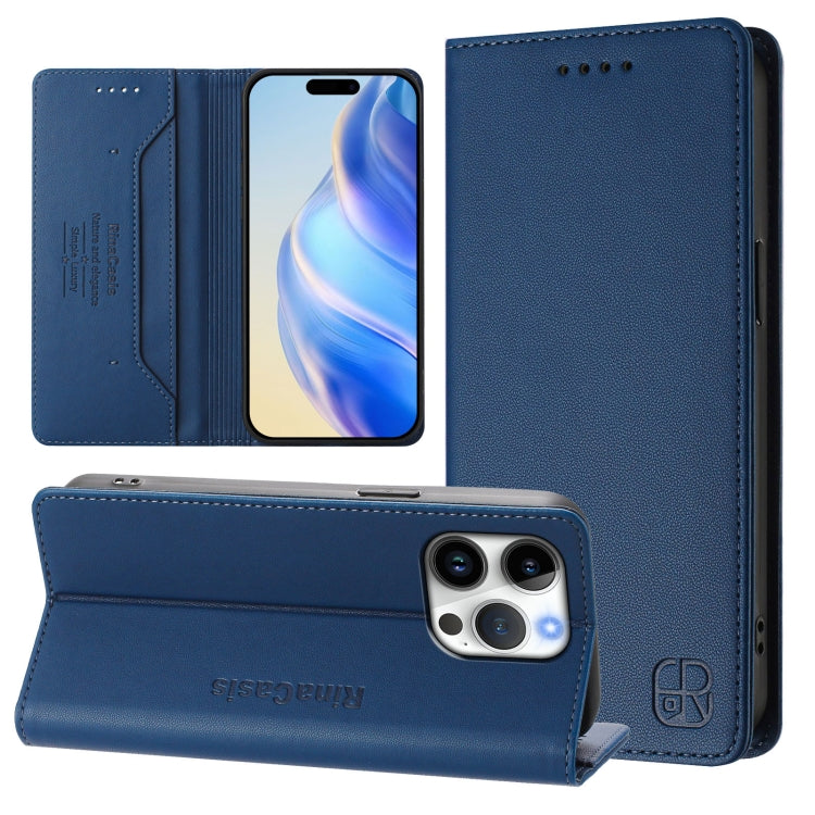 RC01 Dual-Folded Magnetic Suction RFID Leather Phone Case, For iPhone 17e / 16e, For iPhone 17 Pro Max, For iPhone 17 Pro, For iPhone 17, For iPhone Air, For iPhone 16 Pro Max