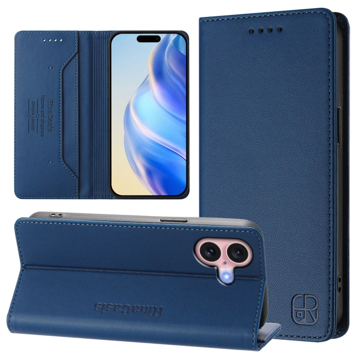 RC01 Dual-Folded Magnetic Suction RFID Leather Phone Case, For iPhone 16 Pro, For iPhone 16 Plus, For iPhone 16, For iPhone 15 Pro Max, For iPhone 15 Pro, For iPhone 15 Plus