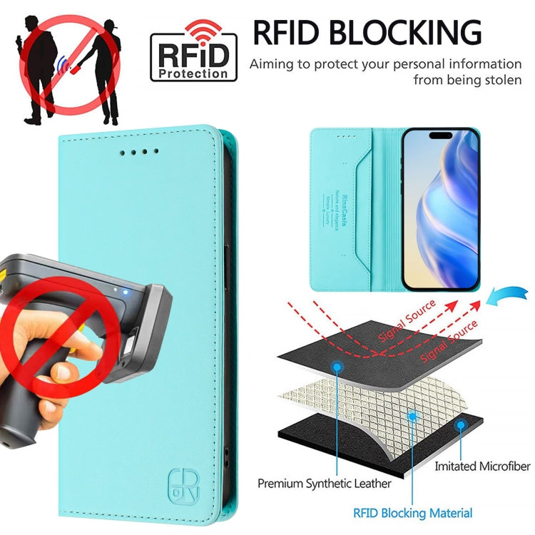RC01 Dual-Folded Magnetic Suction RFID Leather Phone Case, For iPhone 17e / 16e, For iPhone 17 Pro Max, For iPhone 17 Pro, For iPhone 17, For iPhone Air, For iPhone 16 Pro Max