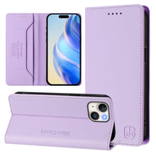 Load image into Gallery viewer, RC01 Dual-Folded Magnetic Suction RFID Leather Phone Case, For iPhone 15, For iPhone 14 Plus, For iPhone 14 / 13, For iPhone 14 Pro, For iPhone 14 Pro Max, For iPhone 7 / 8 / SE 2022