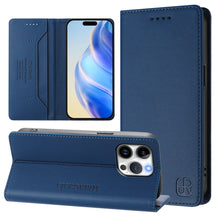 Load image into Gallery viewer, RC01 Dual-Folded Magnetic Suction RFID Leather Phone Case, For iPhone 15, For iPhone 14 Plus, For iPhone 14 / 13, For iPhone 14 Pro, For iPhone 14 Pro Max, For iPhone 7 / 8 / SE 2022