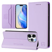 Load image into Gallery viewer, RC01 Dual-Folded Magnetic Suction RFID Leather Phone Case, For iPhone 15, For iPhone 14 Plus, For iPhone 14 / 13, For iPhone 14 Pro, For iPhone 14 Pro Max, For iPhone 7 / 8 / SE 2022
