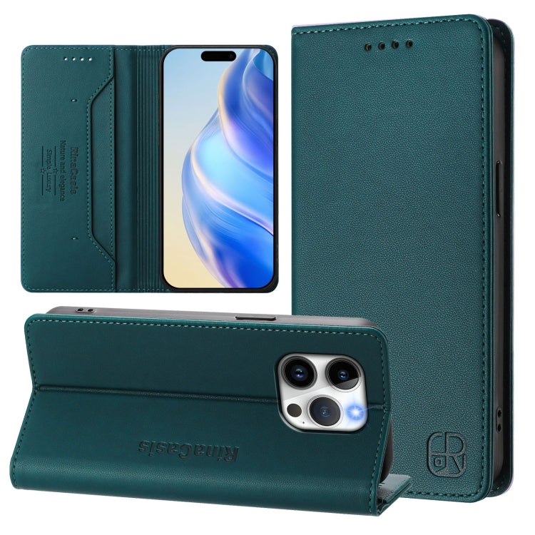 RC01 Dual-Folded Magnetic Suction RFID Leather Phone Case, For iPhone 13 Pro Max, For iPhone 13 Pro, For iPhone 13 mini, For iPhone 12 / 12 Pro, For iPhone 12 Pro Max, For iPhone 12 mini