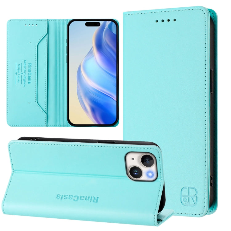 RC01 Dual-Folded Magnetic Suction RFID Leather Phone Case, For iPhone 13 Pro Max, For iPhone 13 Pro, For iPhone 13 mini, For iPhone 12 / 12 Pro, For iPhone 12 Pro Max, For iPhone 12 mini