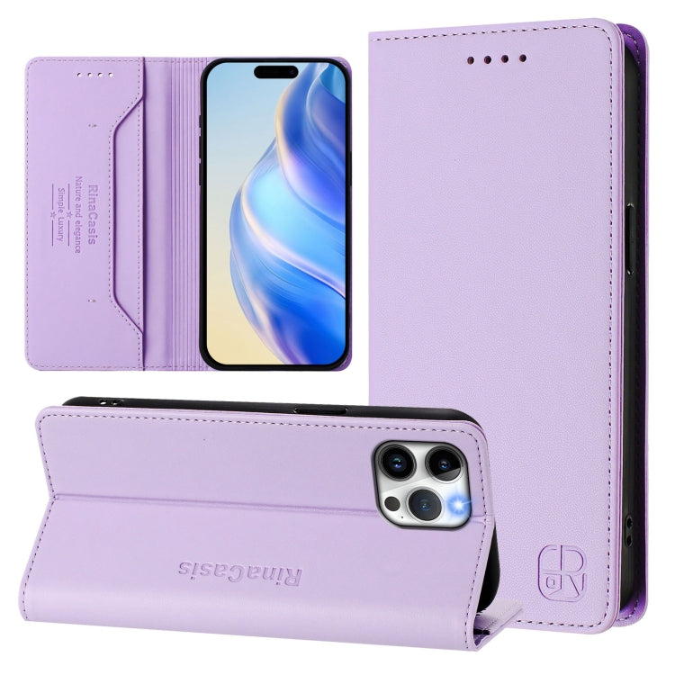 RC01 Dual-Folded Magnetic Suction RFID Leather Phone Case, For iPhone 13 Pro Max, For iPhone 13 Pro, For iPhone 13 mini, For iPhone 12 / 12 Pro, For iPhone 12 Pro Max, For iPhone 12 mini