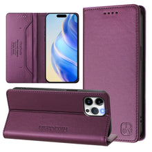 Load image into Gallery viewer, RC01 Dual-Folded Magnetic Suction RFID Leather Phone Case, For iPhone 13 Pro Max, For iPhone 13 Pro, For iPhone 13 mini, For iPhone 12 / 12 Pro, For iPhone 12 Pro Max, For iPhone 12 mini