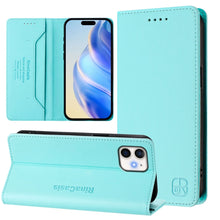 Load image into Gallery viewer, RC01 Dual-Folded Magnetic Suction RFID Leather Phone Case, For iPhone 13 Pro Max, For iPhone 13 Pro, For iPhone 13 mini, For iPhone 12 / 12 Pro, For iPhone 12 Pro Max, For iPhone 12 mini