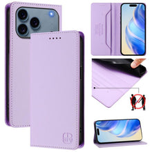 Load image into Gallery viewer, RC01 Dual-Folded Magnetic Suction RFID Leather Phone Case, For iPhone 18 Pro / 17 Pro, For iPhone 18 Pro Max / 17 Pro Max, For iPhone 17e / 16e, For iPhone 17, For iPhone Air, For iPhone 16 Pro Max
