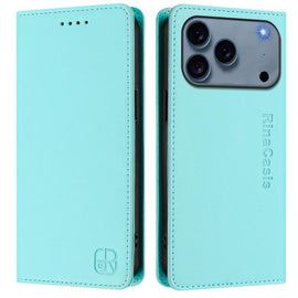 RC01 Dual-Folded Magnetic Suction RFID Leather Phone Case, For iPhone 18 Pro / 17 Pro, For iPhone 18 Pro Max / 17 Pro Max, For iPhone 17e / 16e, For iPhone 17, For iPhone Air, For iPhone 16 Pro Max