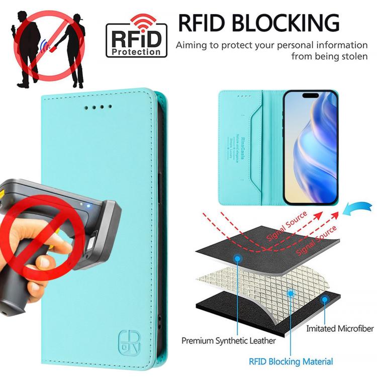 RC01 Dual-Folded Magnetic Suction RFID Leather Phone Case, For iPhone 18 Pro / 17 Pro, For iPhone 18 Pro Max / 17 Pro Max, For iPhone 17e / 16e, For iPhone 17, For iPhone Air, For iPhone 16 Pro Max