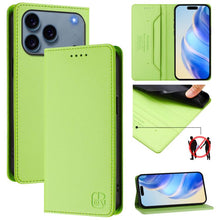 Load image into Gallery viewer, RC01 Dual-Folded Magnetic Suction RFID Leather Phone Case, For iPhone 18 Pro / 17 Pro, For iPhone 18 Pro Max / 17 Pro Max, For iPhone 17e / 16e, For iPhone 17, For iPhone Air, For iPhone 16 Pro Max